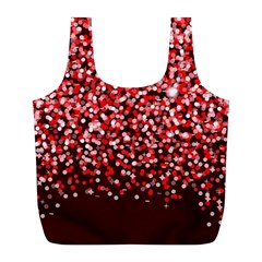 Red Glitter Rain Full Print Recycle Bags (l)  by KirstenStar