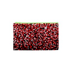Red Glitter Rain Cosmetic Bag (xs) by KirstenStar