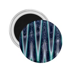 Blue Turquoise Zigzag Pattern 2 25  Magnets by BrightVibesDesign