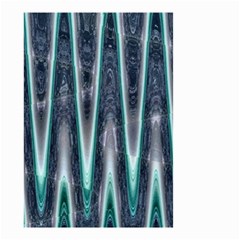 Blue Turquoise Zigzag Pattern Small Garden Flag (two Sides) by BrightVibesDesign