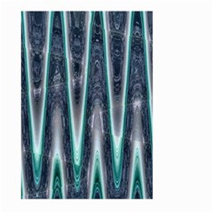 Blue Turquoise Zigzag Pattern Large Garden Flag (two Sides) by BrightVibesDesign