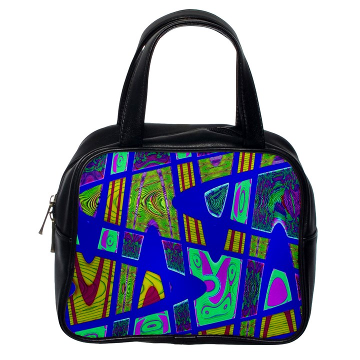 Bright Blue Mod Pop Art  Classic Handbags (One Side)