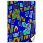 Bright Blue Mod Pop Art  Canvas 24  x 36  23.35 x34.74  Canvas - 1