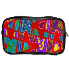 Bright Red Mod Pop Art Toiletries Bags 2-side by BrightVibesDesign