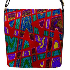 Bright Red Mod Pop Art Flap Messenger Bag (s) by BrightVibesDesign