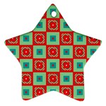 Blue red squares pattern                                			Ornament (Star) Front