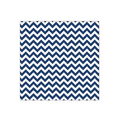 Navy Blue & White Zigzag Pattern Satin Bandana Scarf