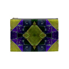 Purple Yellow Stone Abstract Cosmetic Bag (medium)  by BrightVibesDesign