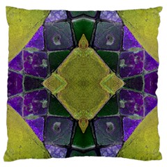 Purple Yellow Stone Abstract Large Cushion Case (two Sides) by BrightVibesDesign