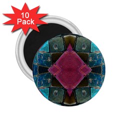 Pink Turquoise Stone Abstract 2 25  Magnets (10 Pack)  by BrightVibesDesign