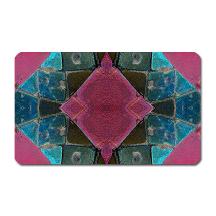 Pink Turquoise Stone Abstract Magnet (Rectangular)