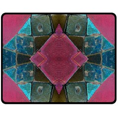 Pink Turquoise Stone Abstract Fleece Blanket (medium)  by BrightVibesDesign