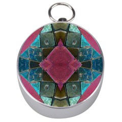 Pink Turquoise Stone Abstract Silver Compasses by BrightVibesDesign