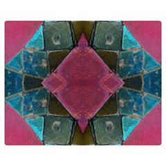 Pink Turquoise Stone Abstract Double Sided Flano Blanket (medium)  by BrightVibesDesign