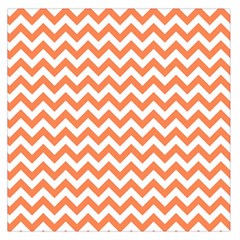 Tangerine Orange & White Zigzag Pattern Large Satin Scarf (square)