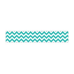 Turquoise & White Zigzag Pattern Flano Scarf (mini)