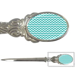 Turquoise & White Zigzag Pattern Letter Opener