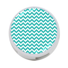 Turquoise & White Zigzag Pattern 4-port Usb Hub (two Sides)