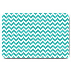 Turquoise & White Zigzag Pattern Large Doormat