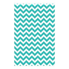 Turquoise & White Zigzag Pattern Shower Curtain 48  X 72  (small) by Zandiepants