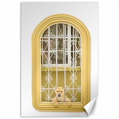 Dog Watching Through Windows House Canvas 24  X 36  by dflcprints