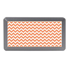 Tangerine Orange & White Zigzag Pattern Memory Card Reader (mini) by Zandiepants