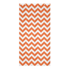 Tangerine Orange & White Zigzag Pattern Shower Curtain 36  X 72  (stall) by Zandiepants