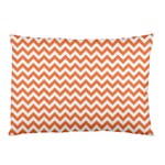 Tangerine Orange & White ZigZag pattern Pillow Case (Two Sides) Front