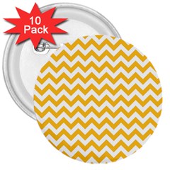 Sunny Yellow & White Zigzag Pattern 3  Button (10 pack)