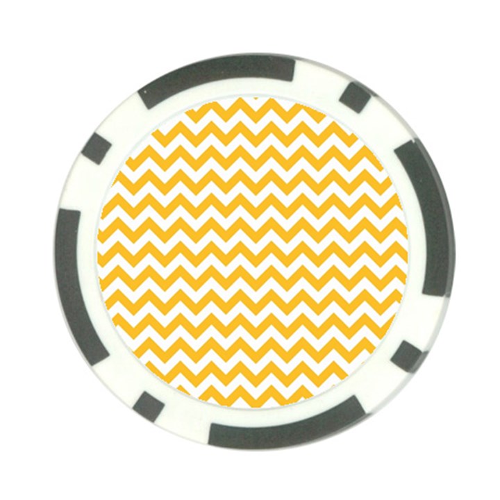 Sunny Yellow & White Zigzag Pattern Poker Chip Card Guard