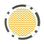 Sunny Yellow & White Zigzag Pattern Poker Chip Card Guard Back