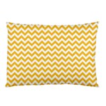 Sunny Yellow & White Zigzag Pattern Pillow Case (Two Sides) Back