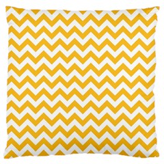 Sunny Yellow & White Zigzag Pattern Large Cushion Case (One Side)