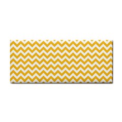 Sunny Yellow & White Zigzag Pattern Hand Towel