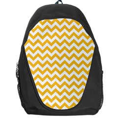 Sunny Yellow & White Zigzag Pattern Backpack Bag