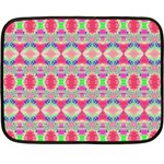 Pretty Pink Shapes Pattern Double Sided Fleece Blanket (Mini)  35 x27  Blanket Back