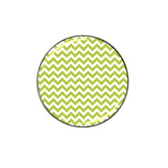 Spring Green & White Zigzag Pattern One Piece Boyleg Swimsuit Hat Clip Ball Marker (4 Pack)