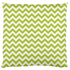 Spring Green & White Zigzag Pattern Standard Flano Cushion Case (two Sides)