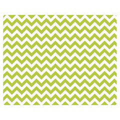 Spring Green & White Zigzag Pattern Double Sided Flano Blanket (medium) by Zandiepants