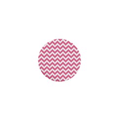 Soft Pink & White Zigzag Pattern 1  Mini Magnet by Zandiepants
