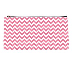 Soft Pink & White Zigzag Pattern Pencil Case by Zandiepants
