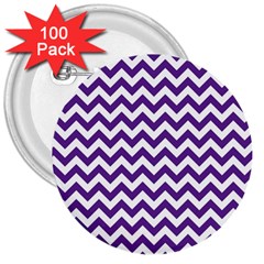 Royal Purple & White Zigzag Pattern 3  Button (100 Pack)