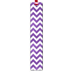 Royal Purple & White Zigzag Pattern Large Book Mark by Zandiepants