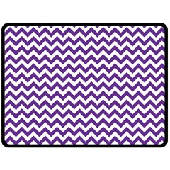 Royal Purple & White Zigzag Pattern Fleece Blanket (large)