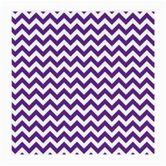 Royal Purple & White Zigzag Pattern Medium Glasses Cloth (2 Sides) by Zandiepants