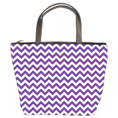 Royal Purple & White Zigzag Pattern Bucket Bag by Zandiepants