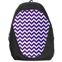 Royal Purple & White Zigzag Pattern Backpack Bag