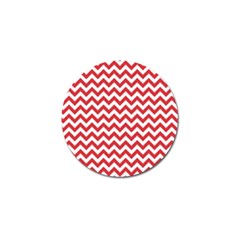 Poppy Red & White Zigzag Pattern Golf Ball Marker (10 Pack)