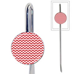 Poppy Red & White Zigzag Pattern Book Mark