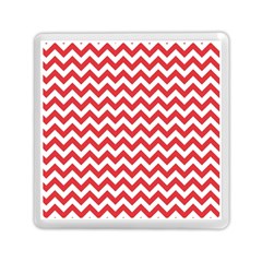 Poppy Red & White Zigzag Pattern Memory Card Reader (square)